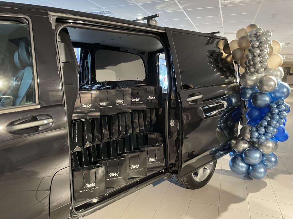 Varebil fyllt med Goodiebags