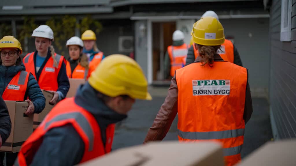 Scene fra reklamefilm for PEAB.