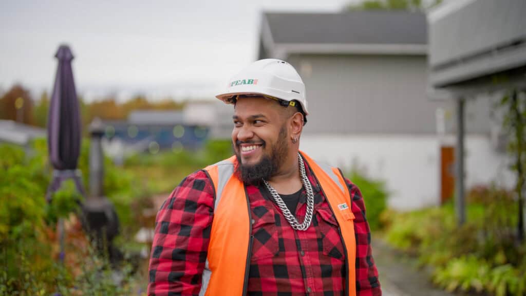 Scene fra reklamefilm for PEAB.