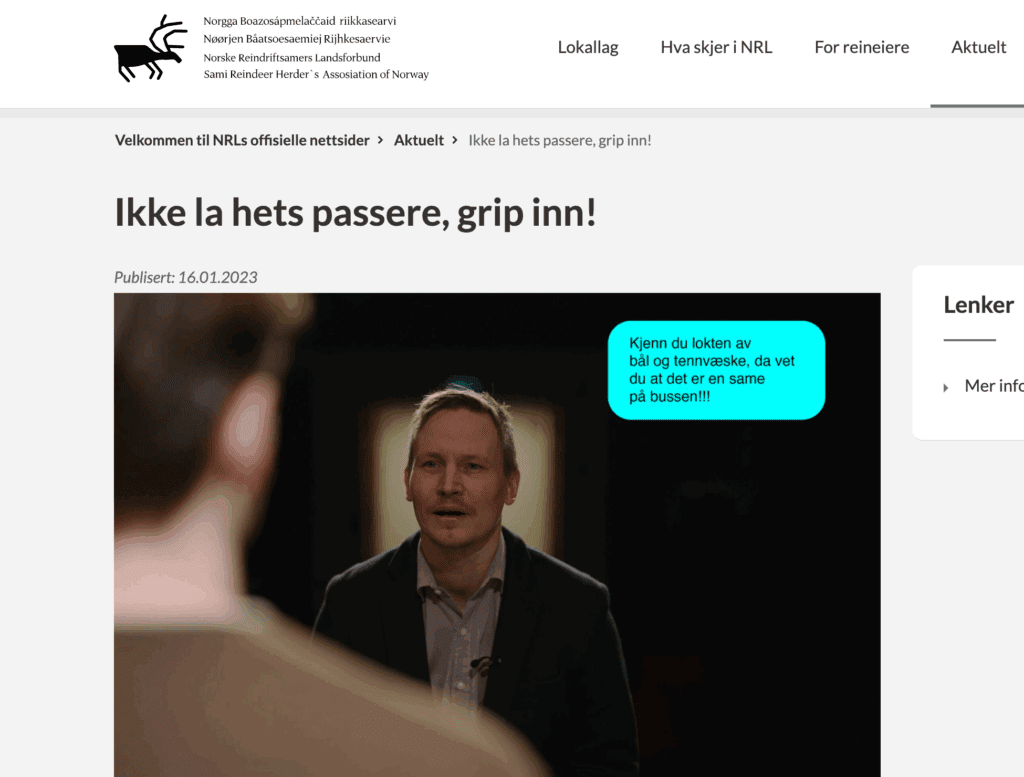 Scene fra holdningskampanje for NRL